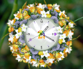 7art White Flower Clock ScreenSaver Screenshot 0